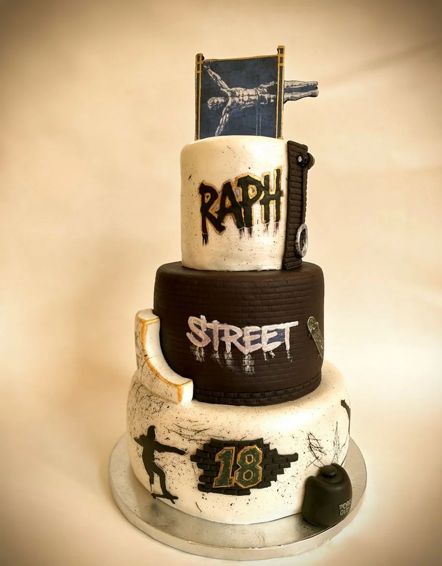 Gâteau sculpté 3D rap et street art